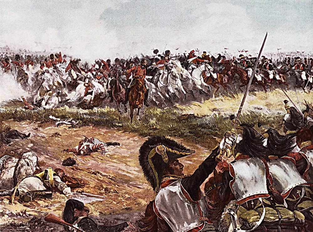 Illustration Depicting the Battle of Waterloo from a painting by Henri Georges Jacques Chartier